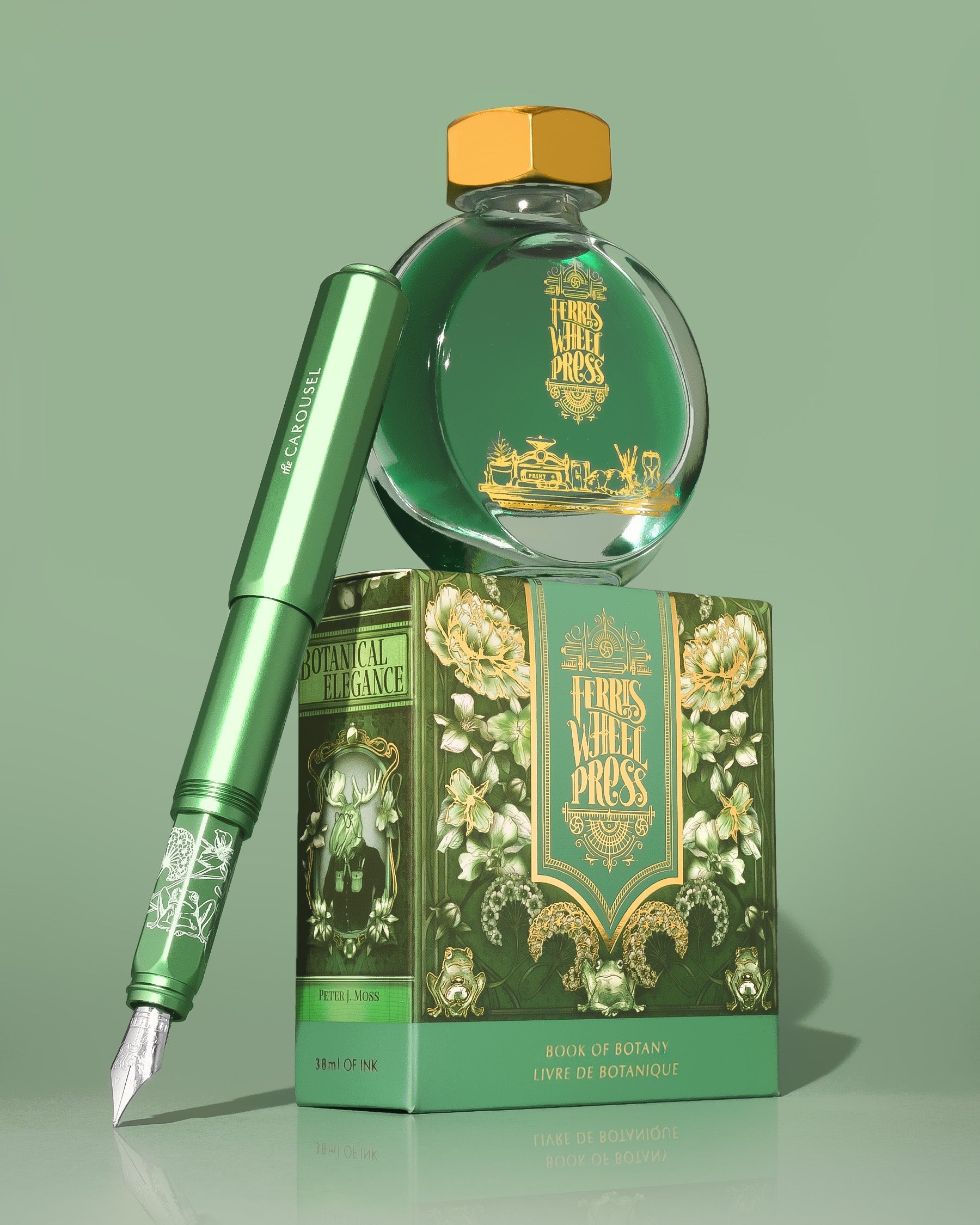 Aluminum Carousel Fountain Pen - Book of Botany