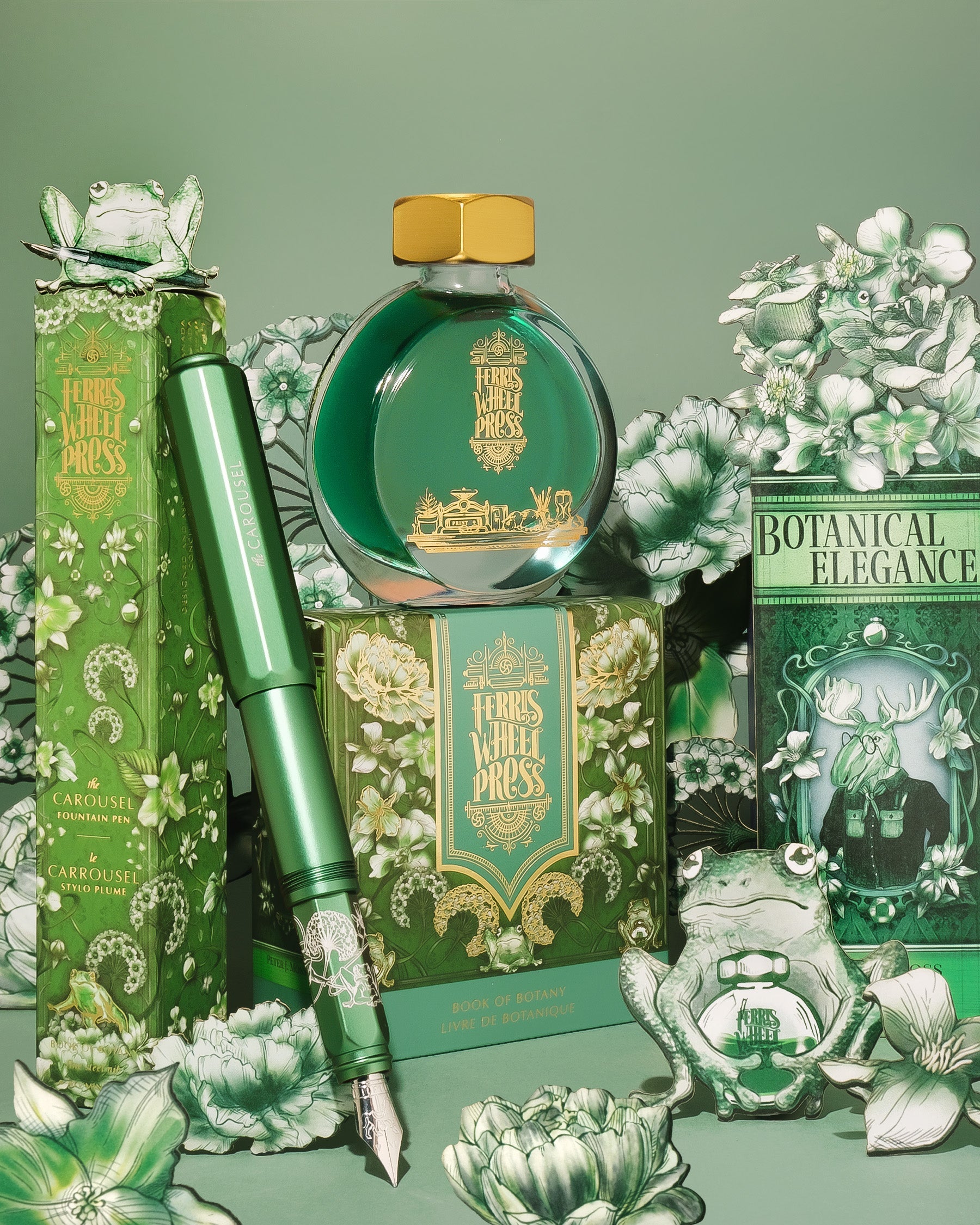 Aluminum Carousel Fountain Pen - Book of Botany