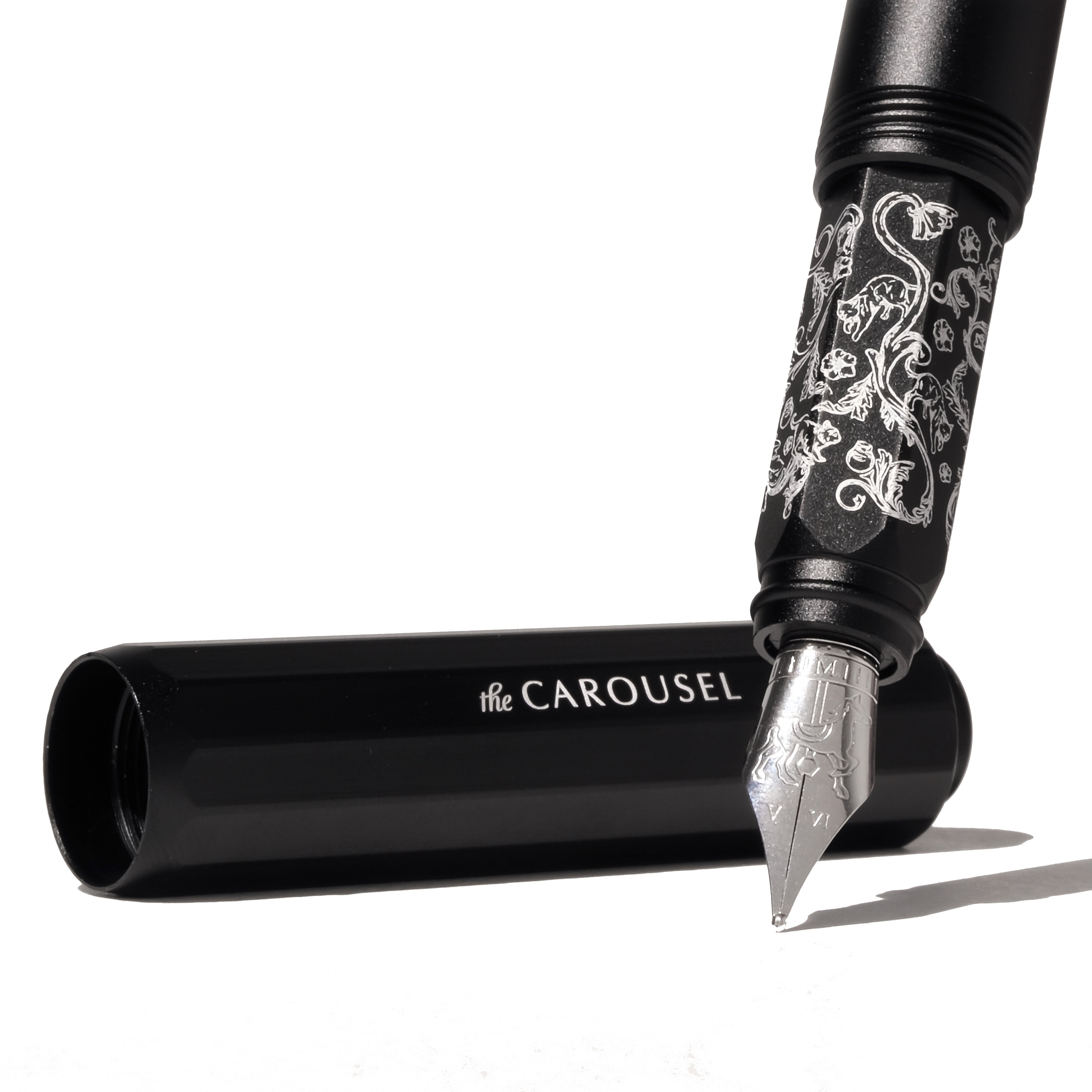 Aluminum Carousel Fountain Pen - Bearrington Black